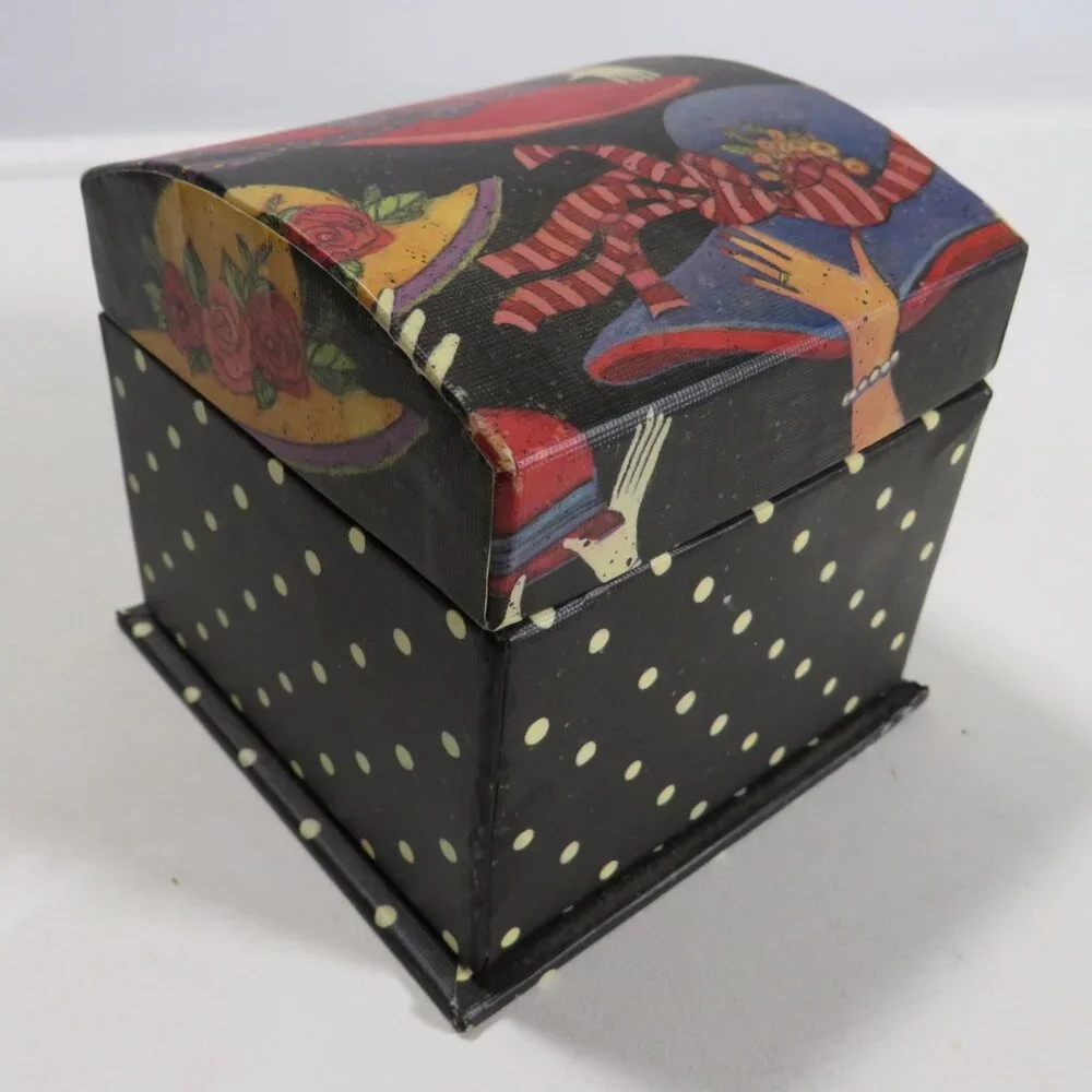 Red Hat Ring Gift Box with Domed Lid & Soft Felt inside Susan Winget Bob's Boxes